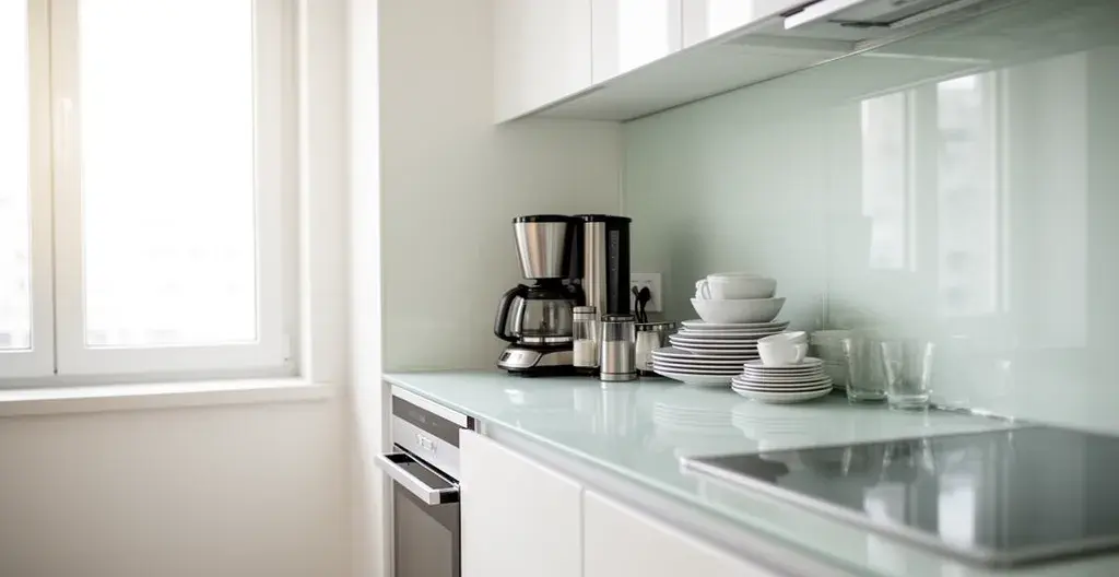 Cuisine équipée moderne en appart-hôtel prête à l'emploi